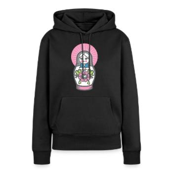 Matroschka-Puppe/ Babuschka - Frauen Premium Bio Hoodie - Schwarz - Vorne - Julia (174cm)
