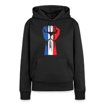 Patriotisches Frankreich - Frauen Premium Bio Hoodie - Schwarz - Vorne - Julia (174cm)