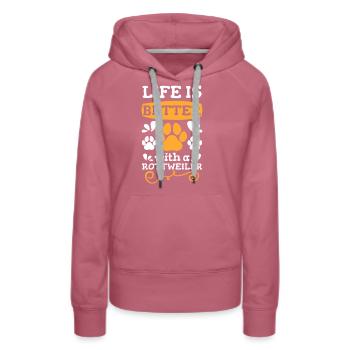 Amour des chiens de maîtresse Rottweiler - Sweat à capuche Premium bio Femme - mauve - Devant - Isabella (175cm)