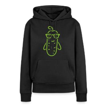 Cornichon - Sweat à capuche Premium bio Femme - noir - Devant - Julia (174cm)