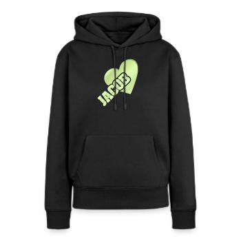Jacob d’or - Sweat à capuche Premium bio Femme - noir - Devant - Julia (174cm)