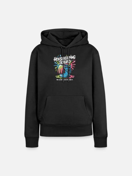 Lustiges Putzen Design - Frauen Premium Bio Hoodie - Schwarz
