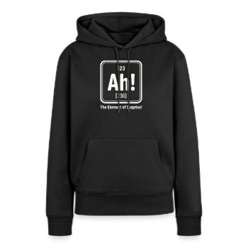 Element der Überraschung Ah! - Frauen Premium Bio Hoodie - Schwarz - Vorne - Julia (174cm)