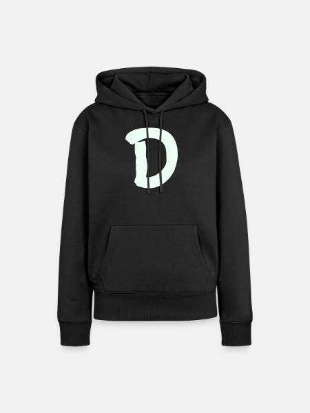 buchstabe_D- - Frauen Premium Bio Hoodie - Schwarz