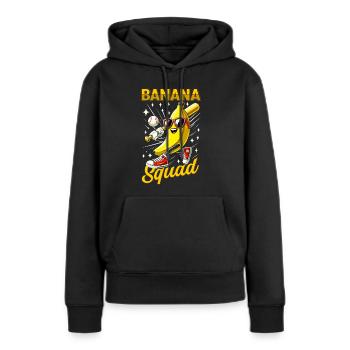 Retro Banane Neuheit Männer Frauen Kinder Lustige Banane - Frauen Premium Bio Hoodie - Schwarz - Vorne - Julia (174cm)