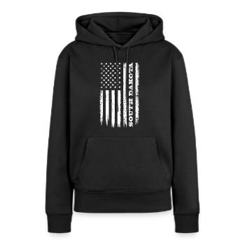 Drapeau des États-Unis Dakota du Sud Cadeau de l’État - Sweat à capuche Premium bio Femme - noir - Devant - Julia (174cm)