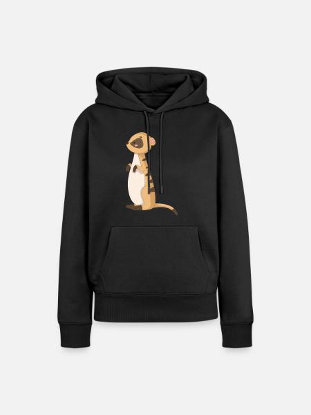 Manguste Erdmännchen - Frauen Premium Bio Hoodie - Schwarz