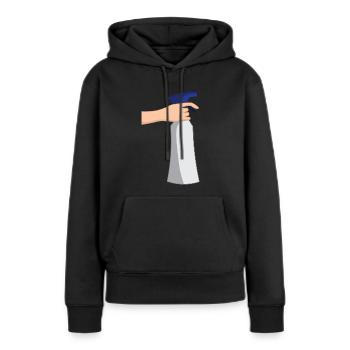 Nettoyage Nettoyage Nettoyage dame balai wischmop74 - Sweat à capuche Premium bio Femme - noir - Devant - Julia (174cm)