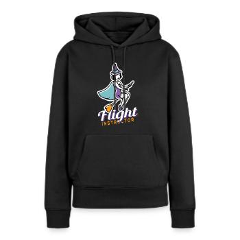 Halloween Hexe Flight Instructor Hexen - Frauen Premium Bio Hoodie - Schwarz - Vorne - Julia (174cm)