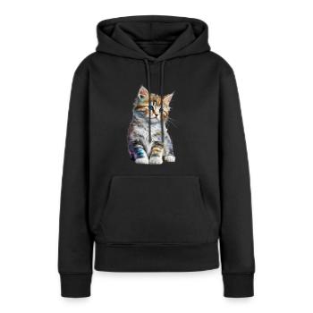 Adorable little cat meow Funny gifts - Women’s Premium Organic Hoodie - black - Front - Julia (174cm)