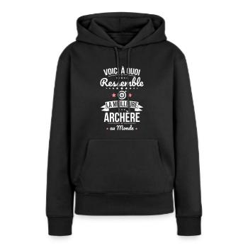 Voici à quoi ressemble meilleure archère au monde - Sweat à capuche Premium bio Femme - noir - Devant - Julia (174cm)