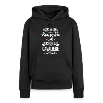 Voici à quoi ressemble la meilleure cavalière - Sweat à capuche Premium bio Femme - noir - Devant - Julia (174cm)