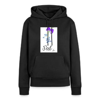Feel free - Frauen Premium Bio Hoodie - Schwarz - Vorne - Julia (174cm)