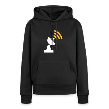 Wlan - Sweat à capuche Premium bio Femme - noir - Devant - Julia (174cm)
