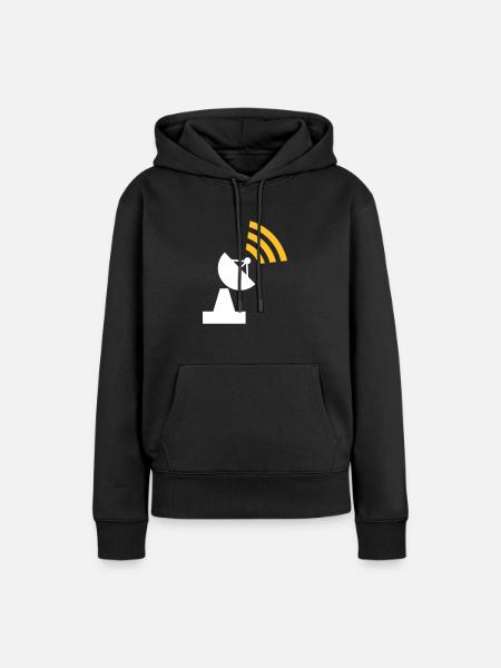 Wlan - Frauen Premium Bio Hoodie - Schwarz