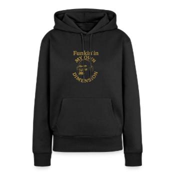 Funkin propre dimension groove gorille - Sweat à capuche Premium bio Femme - noir - Devant - Julia (174cm)