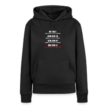 Tee politique anti-Biden pour républicain - Sweat à capuche Premium bio Femme - noir - Devant - Julia (174cm)