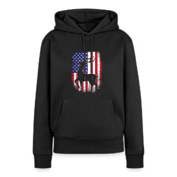 Jäger Jagen - Frauen Premium Bio Hoodie - Schwarz - Vorne - Julia (174cm)