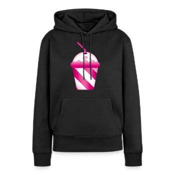 Smiley Shake - Frauen Premium Bio Hoodie - Schwarz - Vorne - Julia (174cm)