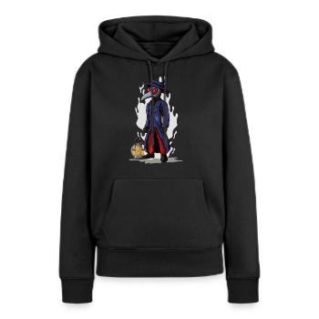 Plague Doctor Pest médecin Peste Docteur Médecin Pestarzt - Sweat à capuche Premium bio Femme - noir - Devant - Julia (174cm)