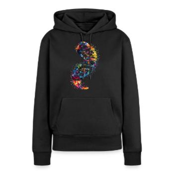 Molécule d'ADN - Sweat à capuche Premium bio Femme - noir - Devant - Julia (174cm)