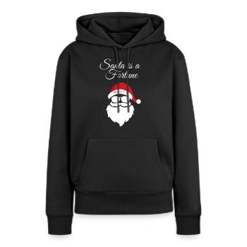 Fortuna T-Shirt, Santa ist a Fortune! - Frauen Premium Bio Hoodie - Schwarz - Vorne - Julia (174cm)