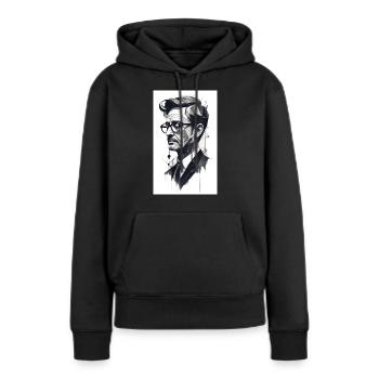 Abstrakter Profi - Frauen Premium Bio Hoodie - Schwarz - Vorne - Julia (174cm)