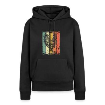 Hahn - Frauen Premium Bio Hoodie - Schwarz - Vorne - Julia (174cm)