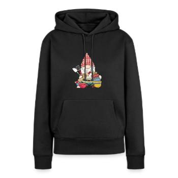 Bäcker Bäckerin Hobbybäcker Backen Wichtel Gnom - Frauen Premium Bio Hoodie - Schwarz - Vorne - Julia (174cm)