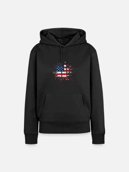 America USA - Frauen Premium Bio Hoodie - Schwarz