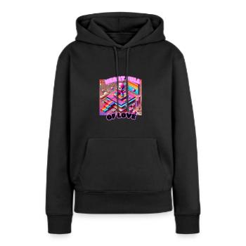 Heart Full of Love - Frauen Premium Bio Hoodie - Schwarz - Vorne - Julia (174cm)