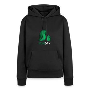 Pengooin Liebevoller Elternteil. Geschenk - Frauen Premium Bio Hoodie - Schwarz - Vorne - Julia (174cm)