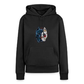 Pitbull-Roboter Hund Elternteil. Geschenk - Frauen Premium Bio Hoodie - Schwarz - Vorne - Julia (174cm)