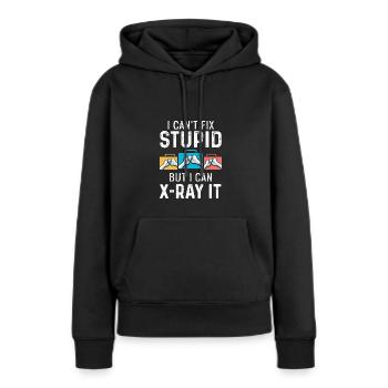Impossible de réparer stupide personne sarcastique Gif - Sweat à capuche Premium bio Femme - noir - Devant - Julia (174cm)