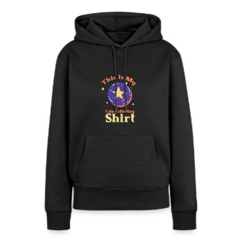 Pièces collecteurs de pièces Numismatique - Sweat à capuche Premium bio Femme - noir - Devant - Julia (174cm)