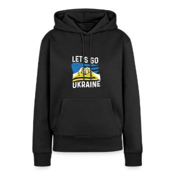 Allons ukraine Personne sympathique Gif - Sweat à capuche Premium bio Femme - noir - Devant - Julia (174cm)