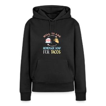 Seife Herstellen Handgemachte Seife - Frauen Premium Bio Hoodie - Schwarz - Vorne - Julia (174cm)