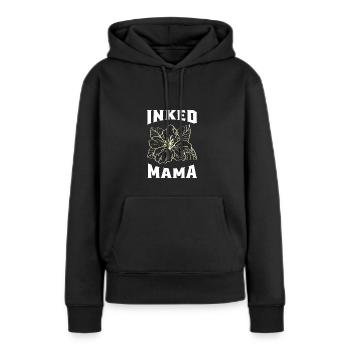 Encre Mama Encre Mama Poison - Sweat à capuche Premium bio Femme - noir - Devant - Julia (174cm)