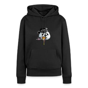 Panda Cop Policier Poison - Sweat à capuche Premium bio Femme - noir - Devant - Julia (174cm)