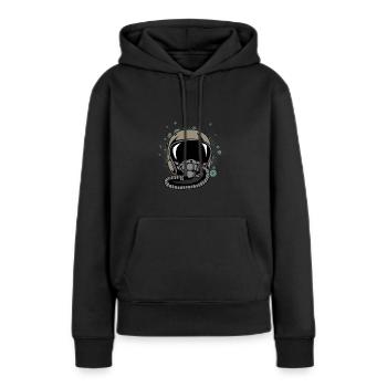 Pilothelm Student Pilot Gift - Frauen Premium Bio Hoodie - Schwarz - Vorne - Julia (174cm)