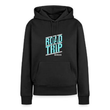 Road Trip - Sweat à capuche Premium bio Femme - noir - Devant - Julia (174cm)