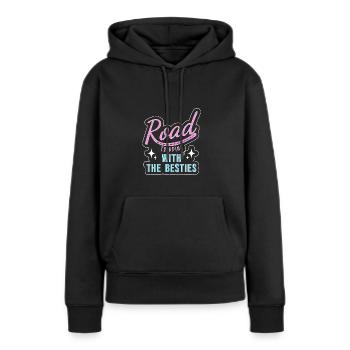 Road Trip - Sweat à capuche Premium bio Femme - noir - Devant - Julia (174cm)