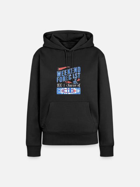 Curling - Frauen Premium Bio Hoodie - Schwarz