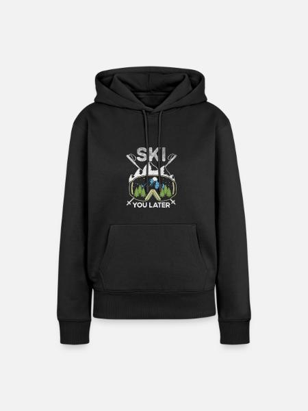 Ski, später Winter Sport Alpine Ski Ski Ski Skifah - Ekologisk premiumluvtröja dam - svart