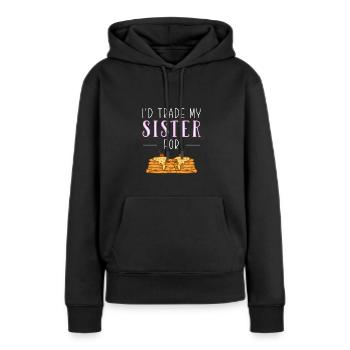 Pfannkuchen - Frauen Premium Bio Hoodie - Schwarz - Vorne - Julia (174cm)