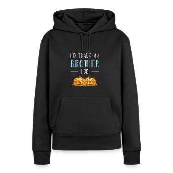 Pfannkuchen - Frauen Premium Bio Hoodie - Schwarz - Vorne - Julia (174cm)