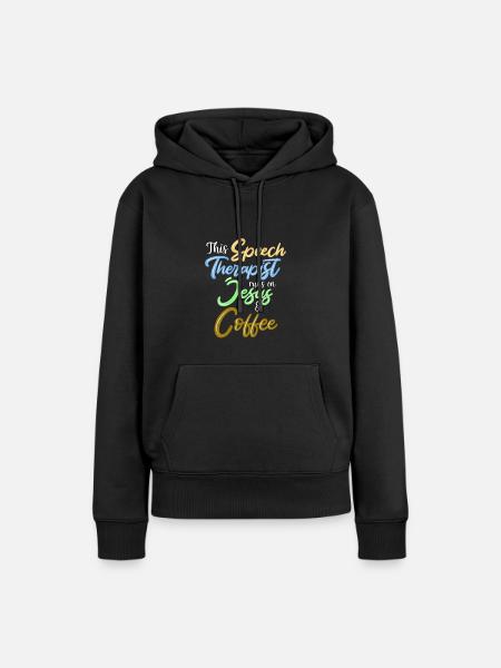 Sprachtherapie Sprachtherapeut - Frauen Premium Bio Hoodie - Schwarz