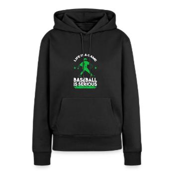 Baseballspieler Baseball - Frauen Premium Bio Hoodie - Schwarz - Vorne - Julia (174cm)