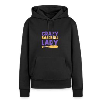 Baseballspieler Baseball - Frauen Premium Bio Hoodie - Schwarz - Vorne - Julia (174cm)