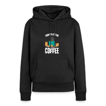 Les collectionneurs de pièces collectent des pièces - Sweat à capuche Premium bio Femme - noir - Devant - Julia (174cm)